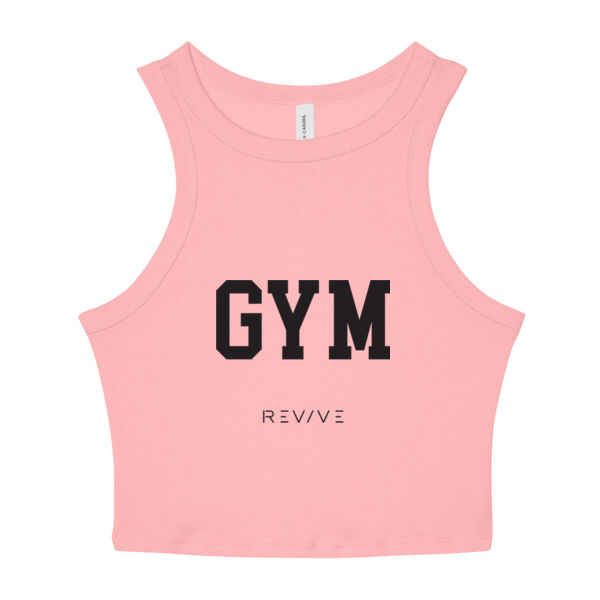 Print - GYM Black - Women's Micro Rib Racer Tank Thumbnail