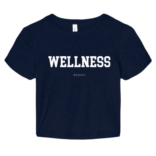 Print - WELLNESS White - Women's Micro Rib Baby Tee Thumbnail
