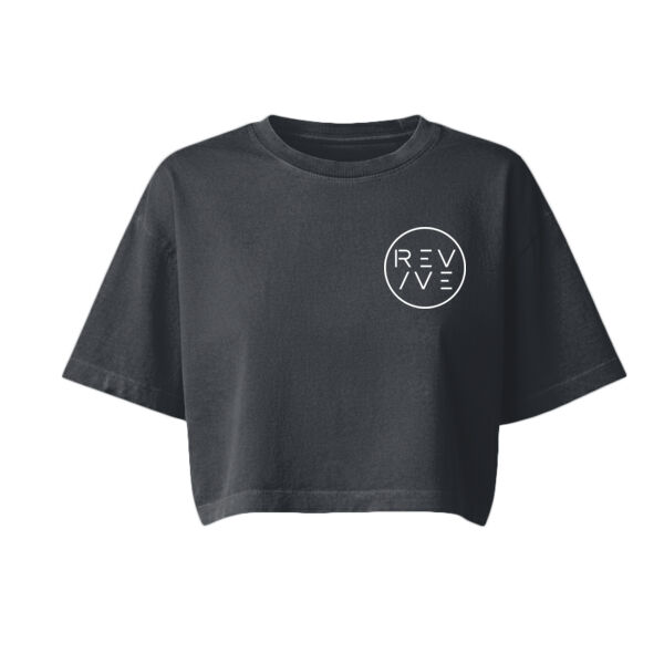 Print - REVIVE White - Women's Heavyweight Washed Cropped Tee Thumbnail