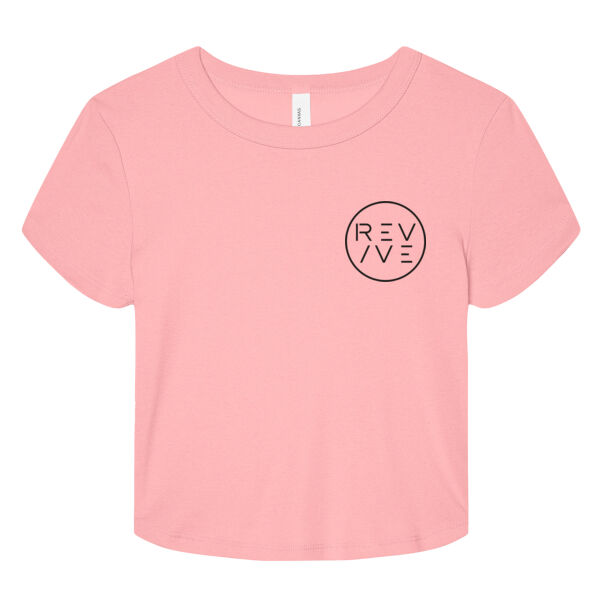 Print - REVIVE Black - Women's Micro Rib Baby Tee Thumbnail