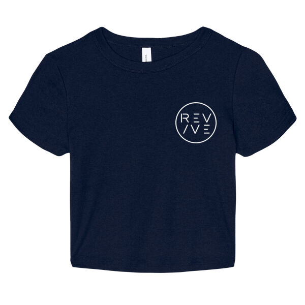 Print - REVIVE White - Women's Micro Rib Baby Tee Thumbnail