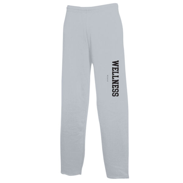 Print - WELLNESS Black - Men's Classic Open Hem Jog Pants Thumbnail